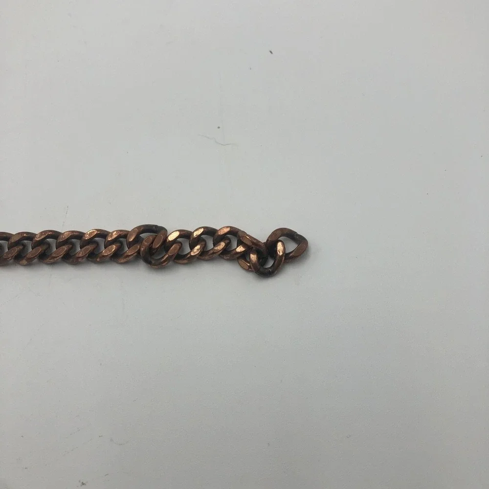 Vintage Heavy Large Solid Copper Chain Link Bracelet‎ Fold Clasp 9